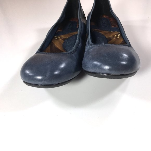 Born Julianne Ballet Flats Womens Size 6.5 W Wide Blue Leather B78234 - Picture 6 of 9